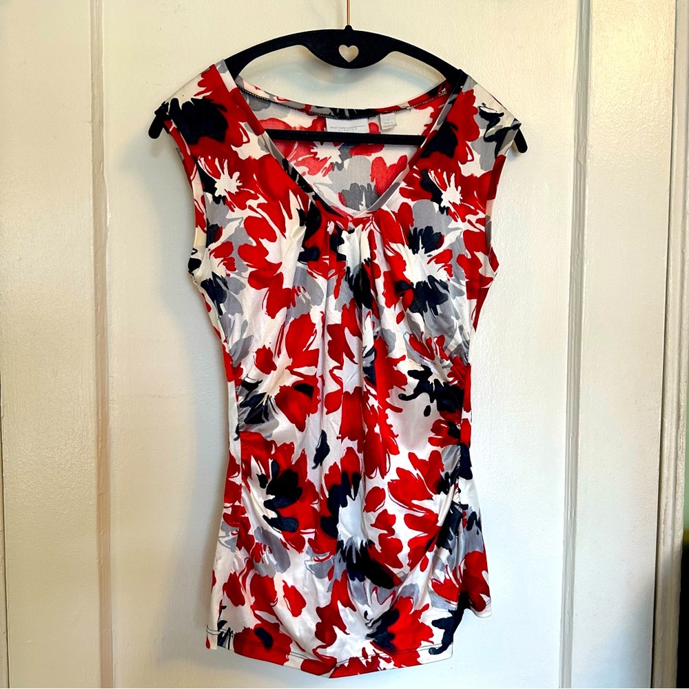 NEW YORK & COMPANY Colorful Floral Print Tank Top - S